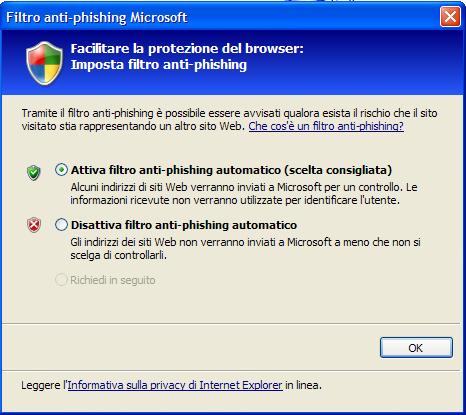 Abilitare l'antiphishing frode3